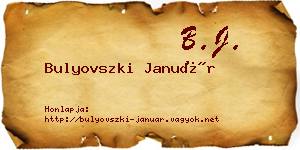 Bulyovszki Január névjegykártya